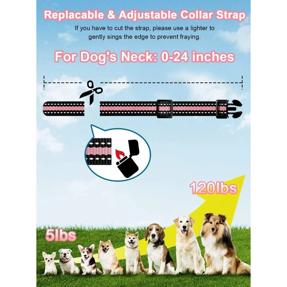 Dog Shock Collar 2 Dogs (5-120Lbs) - 3300 Ft Waterproof Training Collar for Dogs